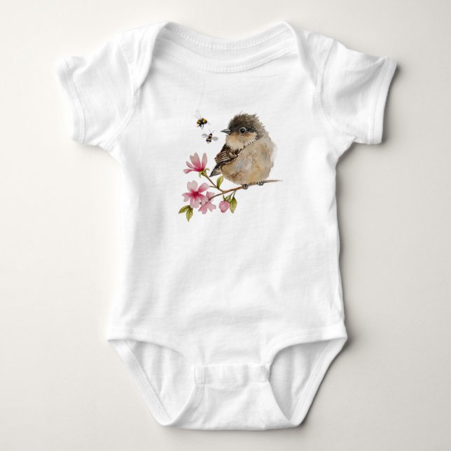 Söt Baby Bird Barnklänning T Shirt (Framsida)