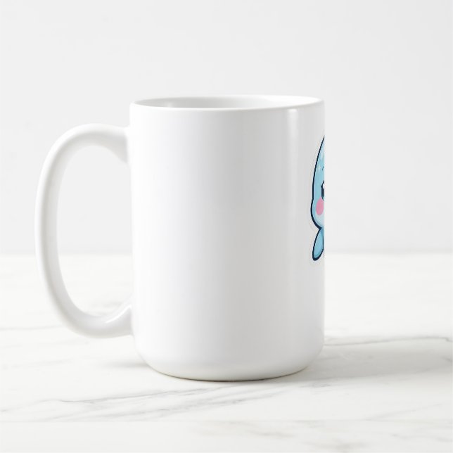 Söt Baby Blå Delfin Kaffemugg (Vänster)