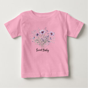 Söt baby blommig T-Shirt