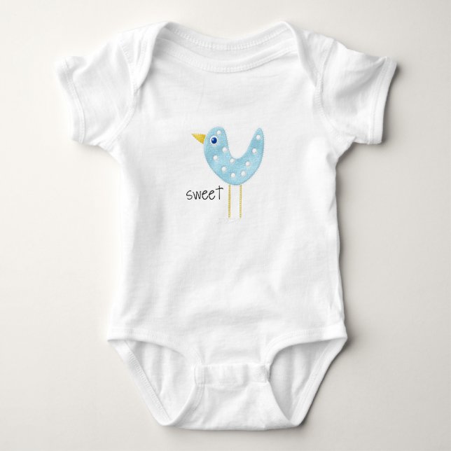 Söt baby blue fågel tee (Framsida)