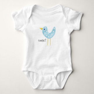 Söt baby blue fågel tee shirt