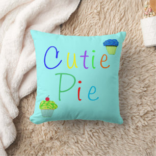 Söt Baby Boy Cutie Pie Gula Blå Cupcakes Kudde