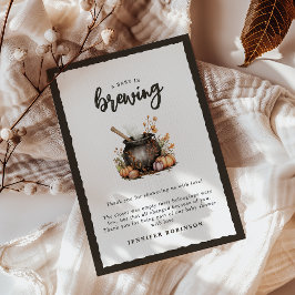 Söt Baby Brygger Halloween Baby Shower Tack Kort