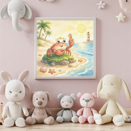 Söt Baby Cancer Zodiak Vägkonstaffisch Poster