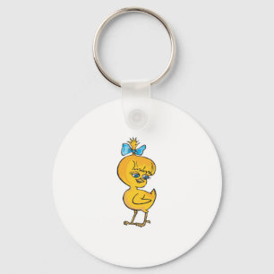 Söt baby-chick med båge nyckelring