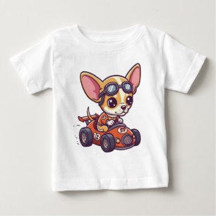 Söt baby chihuahua racerbil förare t shirt