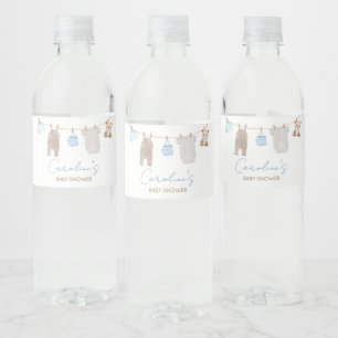 Söt Baby Clothesline Baby Shower Vattenflaskor Etikett