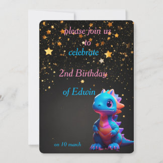Söt baby dinasaur-födelsedag inbjudningar