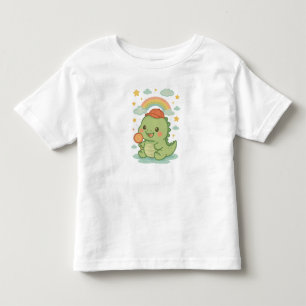 Söt Baby Dino med Sockerdrickepinne 🍭🦖☁️☀️ T Shirt