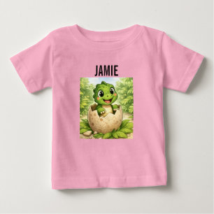 Söt baby dinosauriekläckning småbarn t shirt