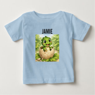 Söt baby dinosauriekläckning småbarn t shirt