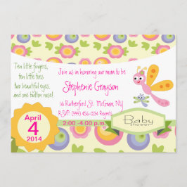 Söt Baby Dragonfly Shower Inbjudan