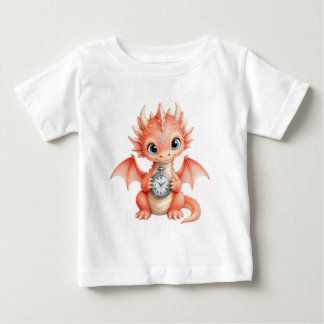 Söt baby drakte pocketklocka akvarell konst t shirt