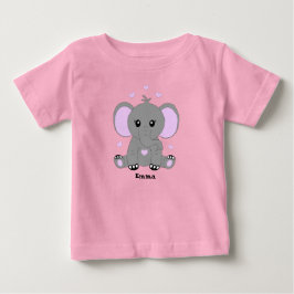 Söt baby elefant i rosa för flickor t shirt