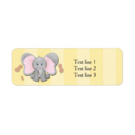 Söt baby elefant & jordnötter fest adressetiketter returadress etikett