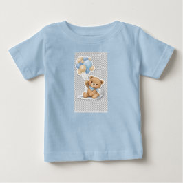 Söt baby elefant med blå ballonger Baby Shower T Shirt