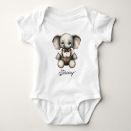 Söt baby elefant med fluga t shirt