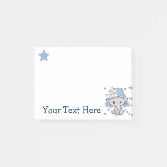 Söt baby elefant pojke  post-it block (Framsida)