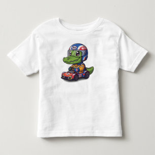Söt baby elefant racerbil förare t shirt