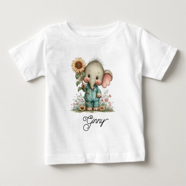 Söt baby elefant t shirt (Framsida)