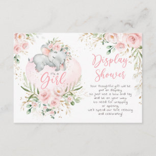 Söt Baby Elephant  Ro Visning Shower Tilläggskort