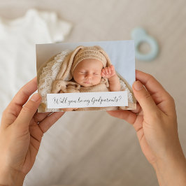 Söt Baby Fadder/Fadder Förslagsfoto Inbjudningar