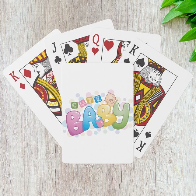 Söt baby färgglad bubbelbokstavstypografi casinokort (Skapare uppladdad)
