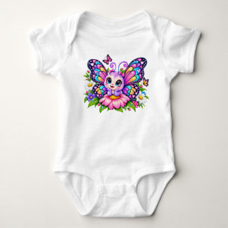 Söt Baby Fjäril – Färgstark Lille Trädgård Fris T Shirt