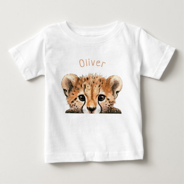 Söt Baby Gepard Personlig  T Shirt (Framsida)