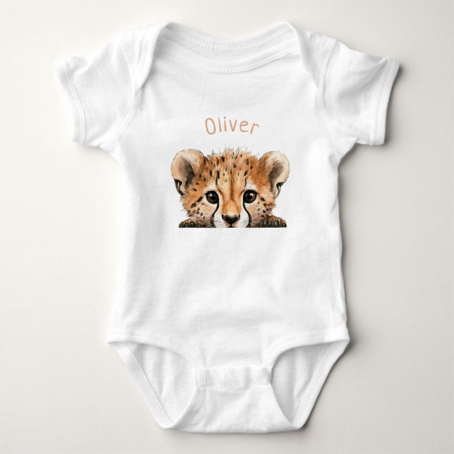Söt Baby Gepard Personlig T Shirt (Framsida)