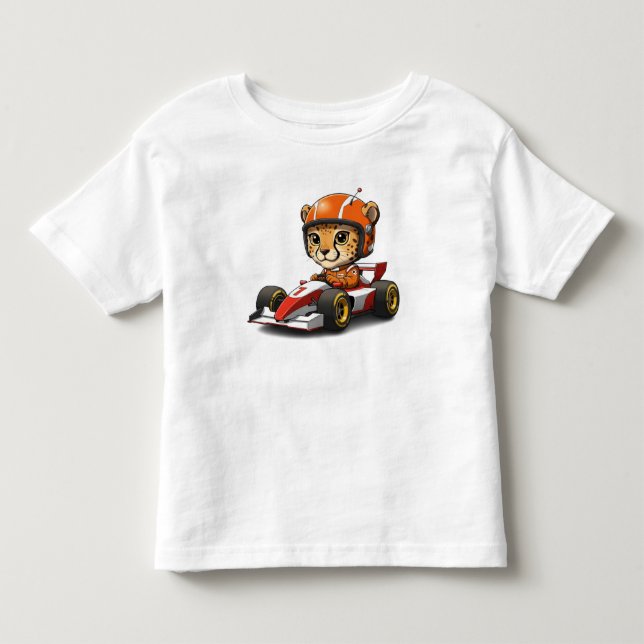 Söt Baby Gepard Racingförare T Shirt (Framsida)