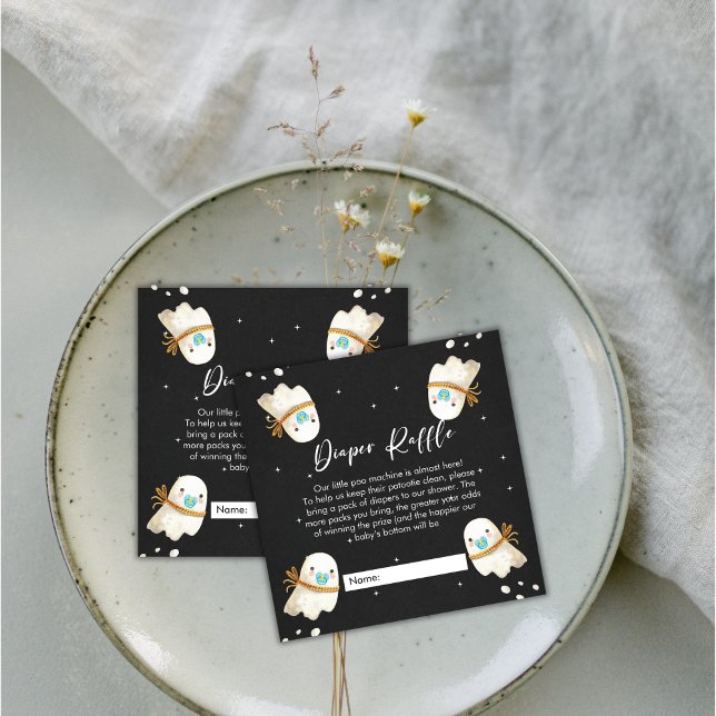 Söt Baby Ghost Halloween Höst Blöja Lotteri  Tilläggskort (Cute Baby Ghost Halloween Fall Diaper Raffle Enclosure Card)