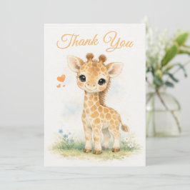 Söt baby-giraff Orange Safari Tack Kort