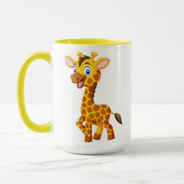 Söt baby-giraff som ler serie-35280 mugg (Vänster)