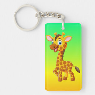 Söt baby-giraff som ler tecknad-35280