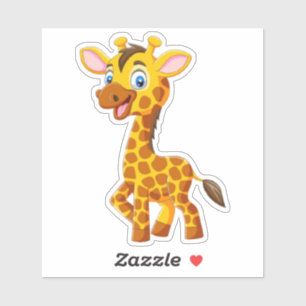 Söt baby-giraff som ler tecknad-35280 klistermärken