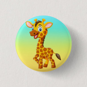 Söt baby-giraff som ler tecknad-35280 knapp
