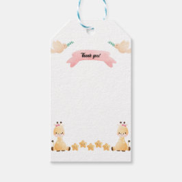 Söt baby-giraff tacktagg presentetikett