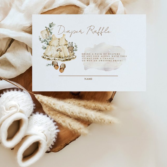 Söt Baby Girl Boho Blöja Lotteri Enclosure Tilläggskort (Skapare uppladdad)