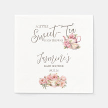 Söt Baby Girl Tekalas Baby Shower Inbjudan