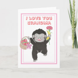 Söt baby gorilla mormors dagskort kort