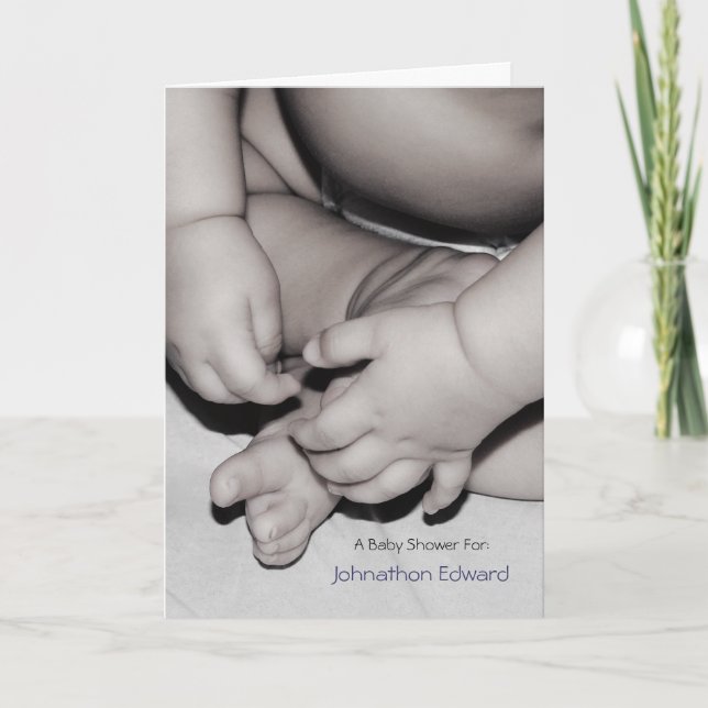 Söt Baby Händer och och fötter, babyinbjudan Inbjudan (Framsida)