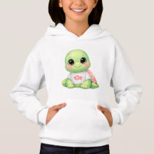 Söt baby havssköldpadda Kawaii barn tröja med huva