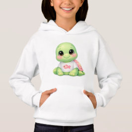 Söt baby havssköldpadda Kawaii barn tröja med huva