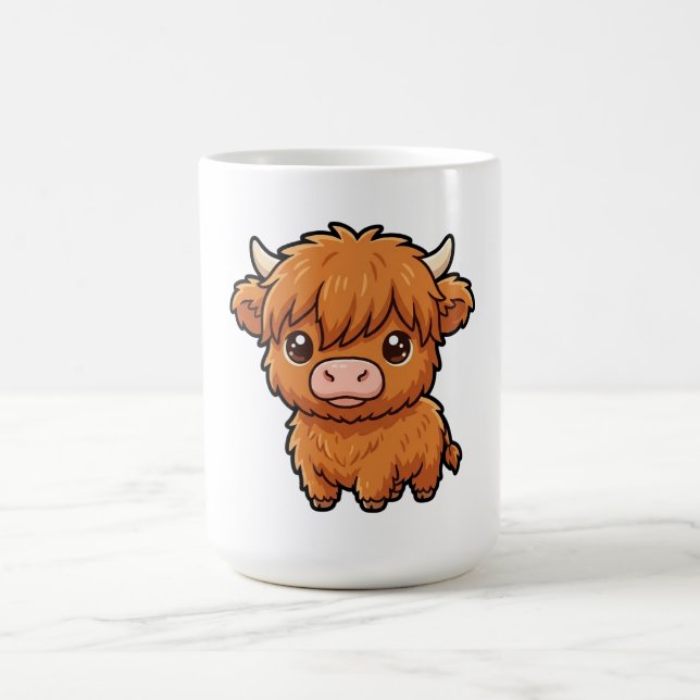 Söt Baby Highland Ko Mug Kaffemugg (Center)