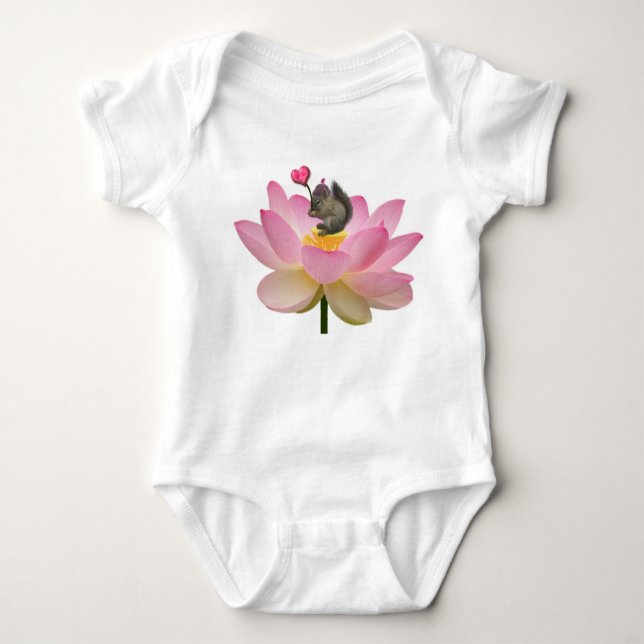 Söt Baby Hipster Squirrel Baby Jersey B T Shirt (Framsida)