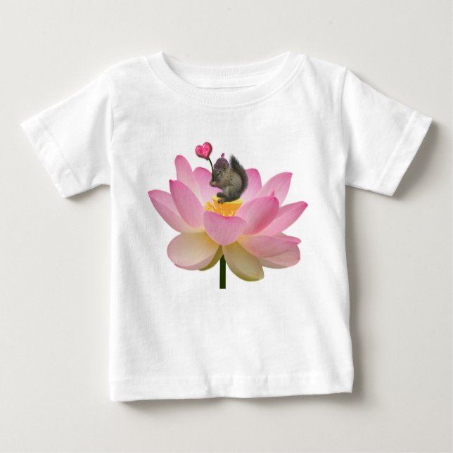 Söt Baby Hipster Squirrel Baby T-Shirt (Framsida)