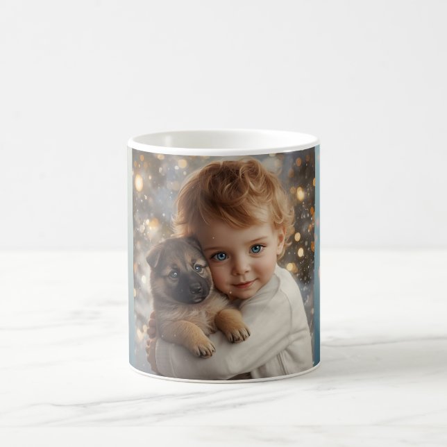Söt Baby & Hund Julmugg Kaffemugg (Center)