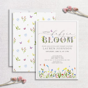 Söt Baby i Bloom WildblomGirl Baby Shower I Inbjudningar