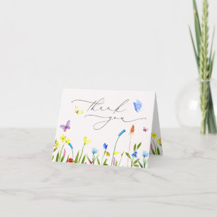 Söt Baby i Bloom Wildblomme Tack Kort